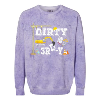 Construction Truck 3rd Birthday Excavator 3 Digger Colorblast Crewneck Sweatshirt