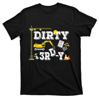 Construction Truck 3rd Birthday Excavator 3 Digger T-Shirt