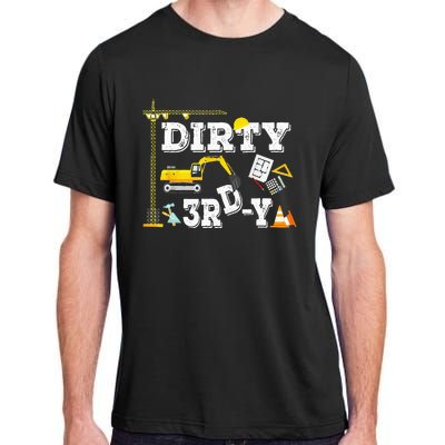 Construction Truck 3rd Birthday Excavator 3 Digger Adult ChromaSoft Performance T-Shirt