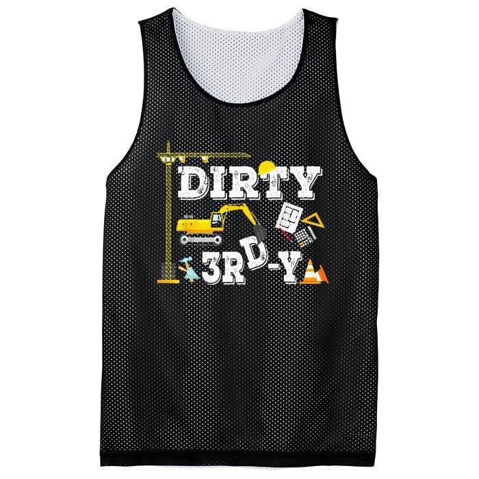 Construction Truck 3rd Birthday Excavator 3 Digger Mesh Reversible Basketball Jersey Tank