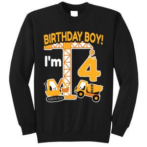 Construction Truck 4nd Birthday 4 Year Old Boy Excavator Sweatshirt