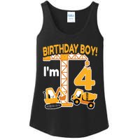 Construction Truck 4nd Birthday 4 Year Old Boy Excavator Ladies Essential Tank