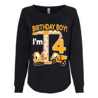 Construction Truck 4nd Birthday 4 Year Old Boy Excavator Womens California Wash Sweatshirt