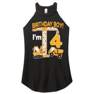 Construction Truck 4nd Birthday 4 Year Old Boy Excavator Women's Perfect Tri Rocker Tank