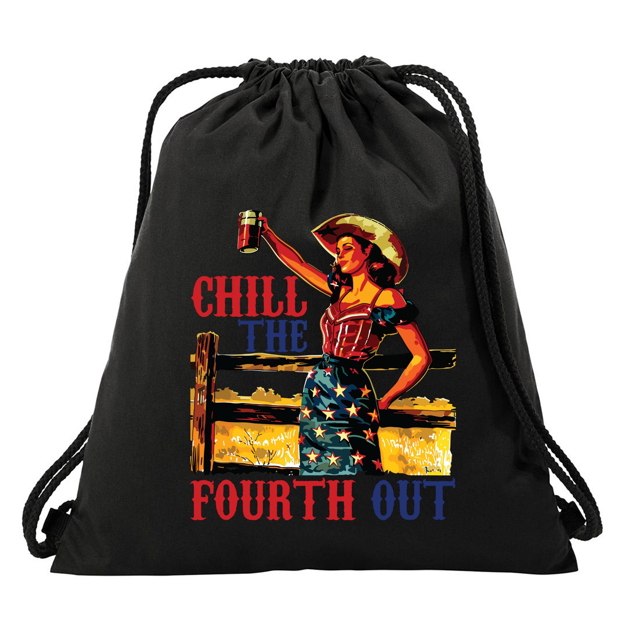 Chill The 4th Out Women 4th Of July Humor Drawstring Bag
