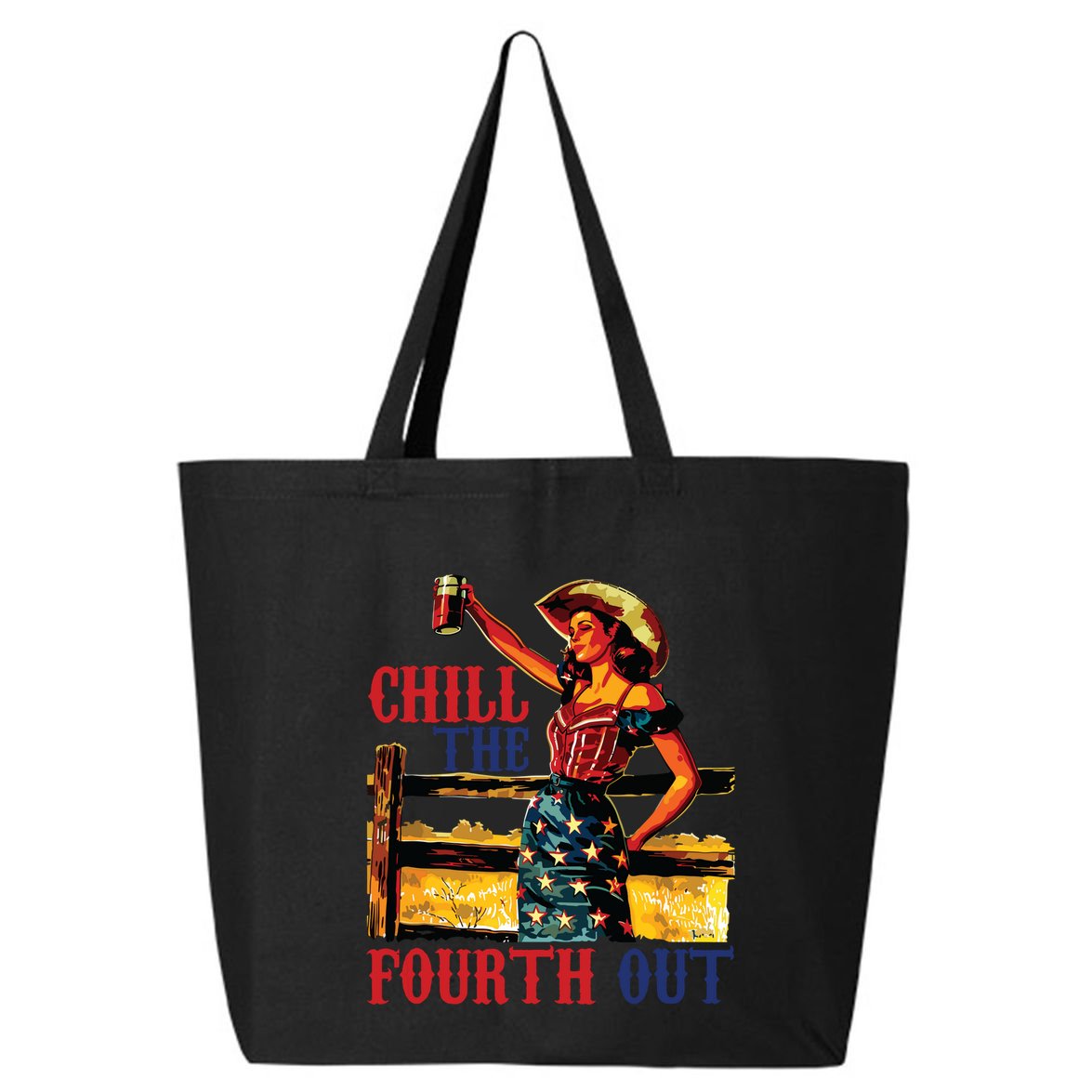 Chill The 4th Out Women 4th Of July Humor 25L Jumbo Tote