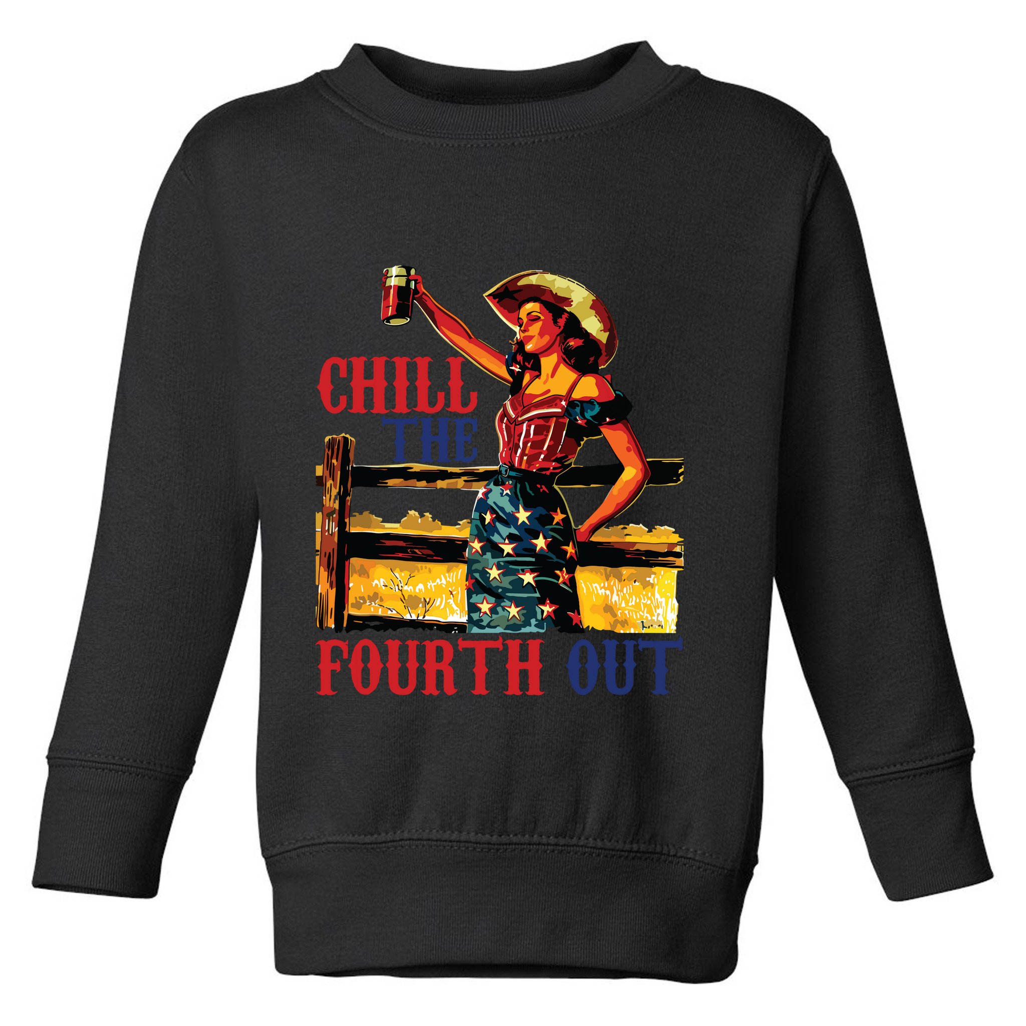 Chill The 4th Out Women 4th Of July Humor Toddler Sweatshirt