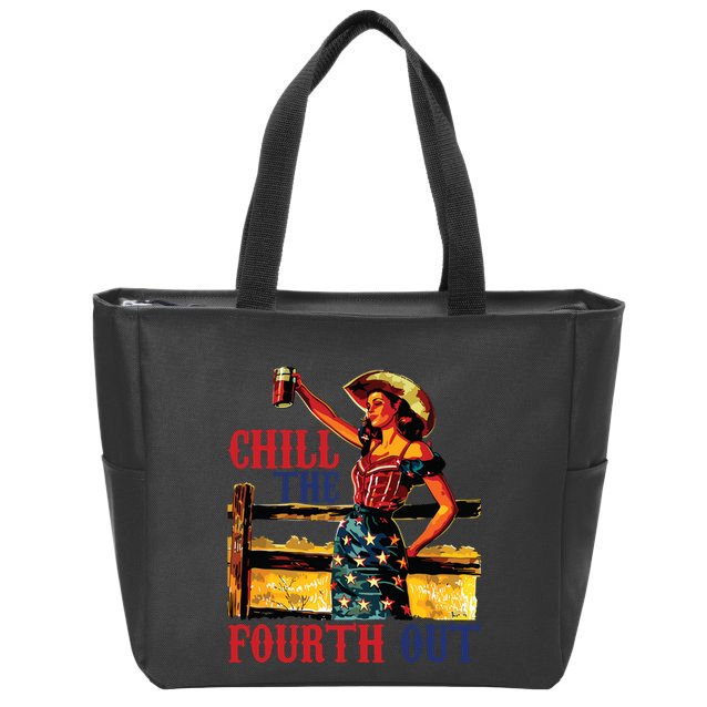 Chill The 4th Out Women 4th Of July Humor Zip Tote Bag