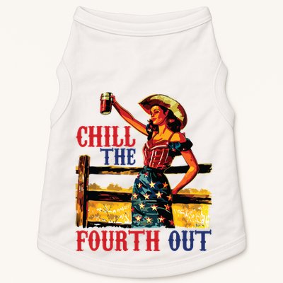 Chill The 4th Out Women 4th Of July Humor Doggie Tank
