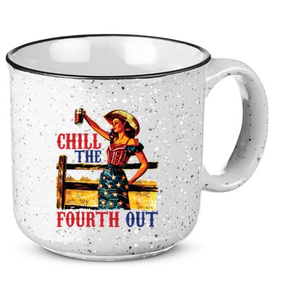 Chill The 4th Out Women 4th Of July Humor 15oz Campfire Ceramic Mug