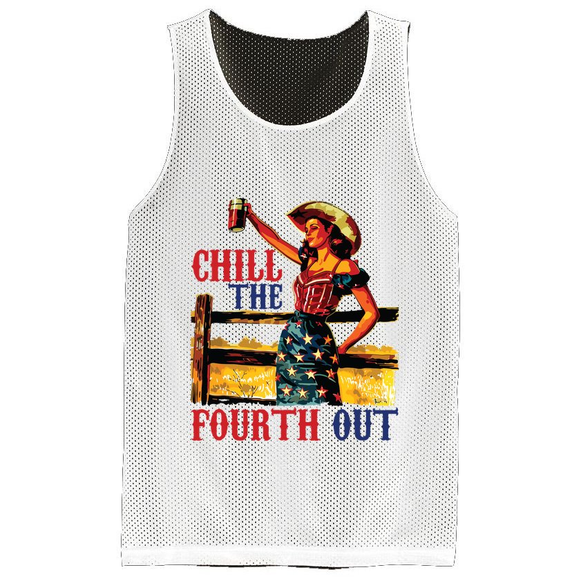 Chill The 4th Out Women 4th Of July Humor Mesh Reversible Basketball Jersey Tank