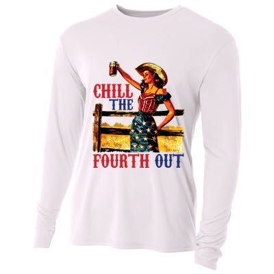 Chill The 4th Out Women 4th Of July Humor Cooling Performance Long Sleeve Crew
