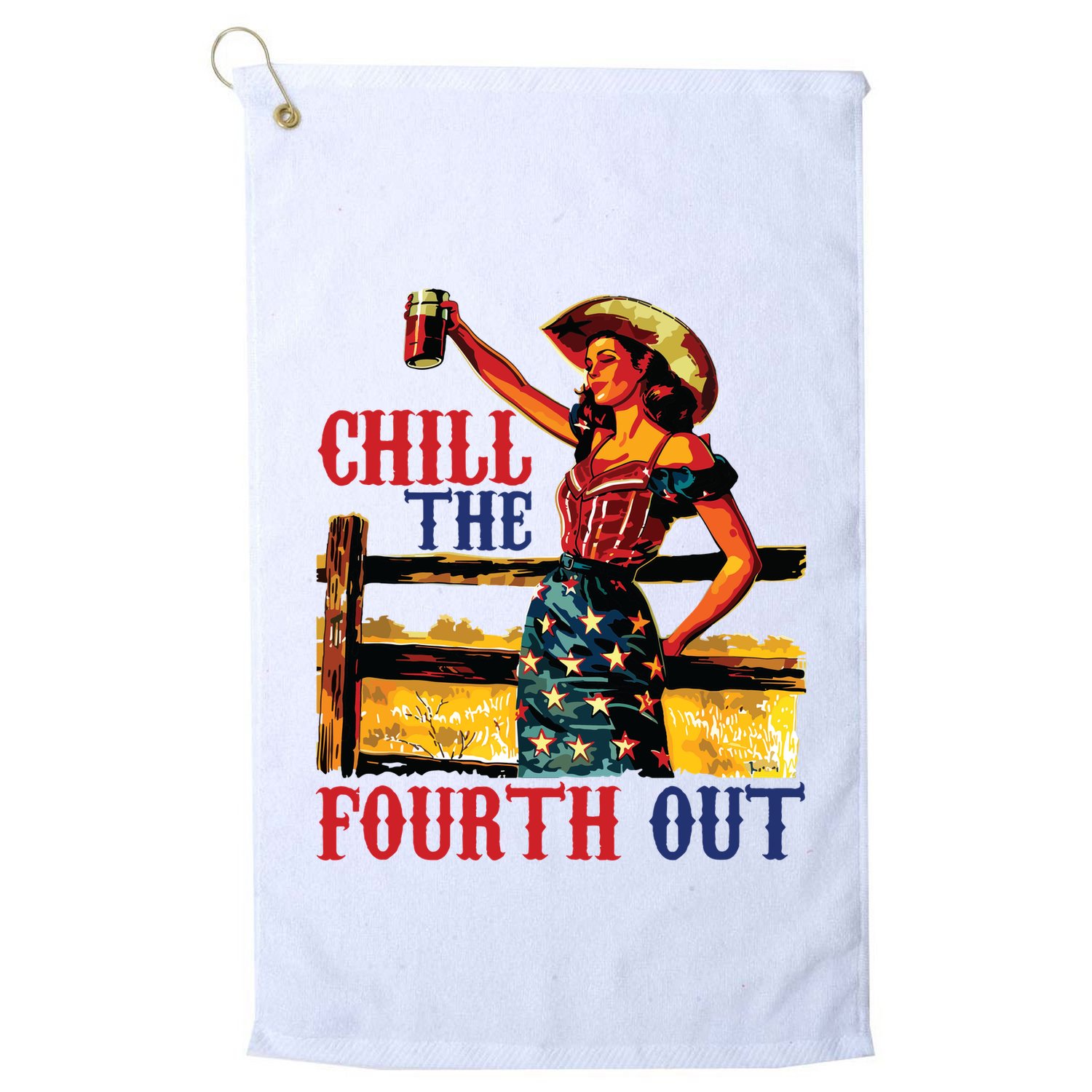 Chill The 4th Out Women 4th Of July Humor Golf Towel