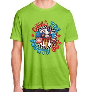 Chill The 4th Out Funny 4th Of July Retro 4th Of July Adult ChromaSoft Performance T-Shirt