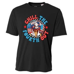 Chill The 4th Out Funny 4th Of July Retro 4th Of July Cooling Performance Crew T-Shirt