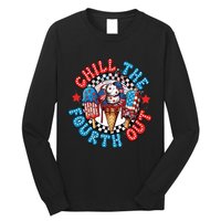 Chill The 4th Out Funny 4th Of July Retro 4th Of July Long Sleeve Shirt