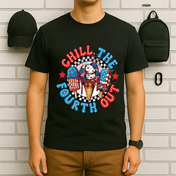 Chill The 4th Out Funny 4th Of July Retro 4th Of July T-Shirt