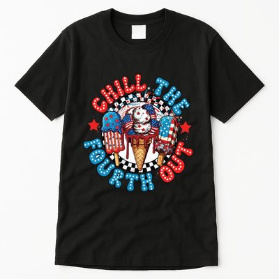 Chill The 4th Out Funny 4th Of July Retro 4th Of July Tall T-Shirt