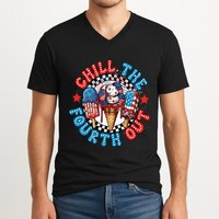 Chill The 4th Out Funny 4th Of July Retro 4th Of July V-Neck T-Shirt