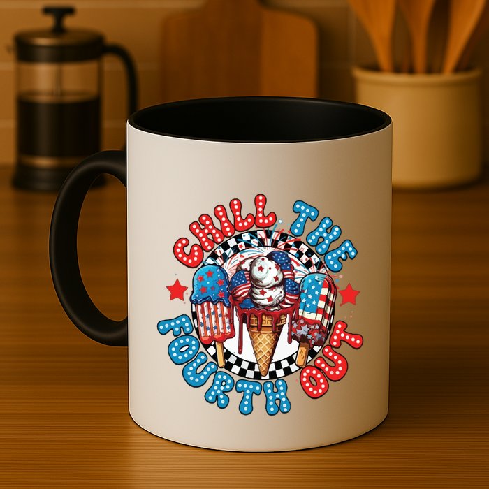 Chill The 4th Out Funny 4th Of July Retro 4th Of July Mug