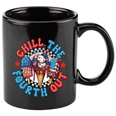 Chill The 4th Out Funny 4th Of July Retro 4th Of July 11oz C Handle Ceramic Mug