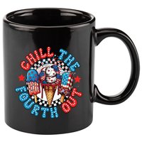 Chill The 4th Out Funny 4th Of July Retro 4th Of July 11oz C Handle Ceramic Mug