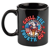 Chill The 4th Out Funny 4th Of July Retro 4th Of July 11oz C Handle Ceramic Mug