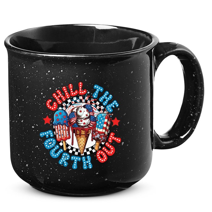 Chill The 4th Out Funny 4th Of July Retro 4th Of July 15oz Campfire Ceramic Mug