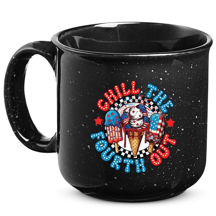 Chill The 4th Out Funny 4th Of July Retro 4th Of July 15oz Campfire Ceramic Mug