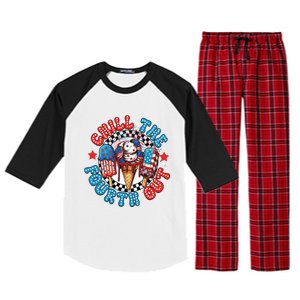 Chill The 4th Out Funny 4th Of July Retro 4th Of July Raglan Sleeve Pajama Set