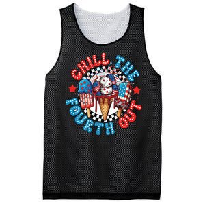 Chill The 4th Out Funny 4th Of July Retro 4th Of July Mesh Reversible Basketball Jersey Tank