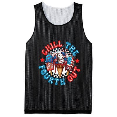 Chill The 4th Out Funny 4th Of July Retro 4th Of July Mesh Reversible Basketball Jersey Tank