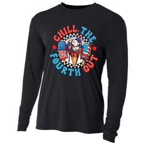 Chill The 4th Out Funny 4th Of July Retro 4th Of July Cooling Performance Long Sleeve Crew