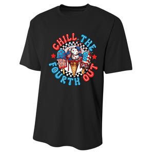 Chill The 4th Out Funny 4th Of July Retro 4th Of July Performance Sprint T-Shirt