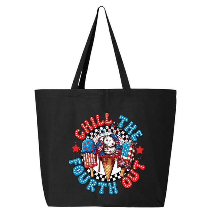Chill The 4th Out Funny 4th Of July Retro 4th Of July 25L Jumbo Tote