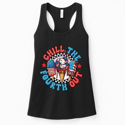 Chill The 4th Out Funny 4th Of July Retro 4th Of July Womens Tank Top