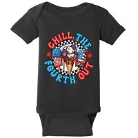 Chill The 4th Out Funny 4th Of July Retro 4th Of July Baby Bodysuit