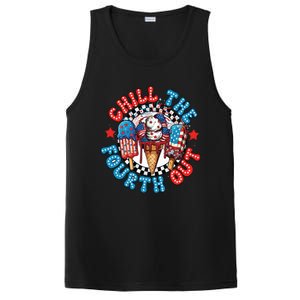 Chill The 4th Out Funny 4th Of July Retro 4th Of July PosiCharge Competitor Tank