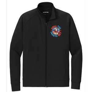 Chill The 4th Out Funny 4th Of July Retro 4th Of July Stretch Full-Zip Cadet Jacket