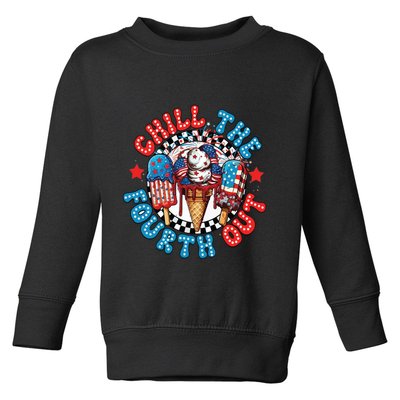 Chill The 4th Out Funny 4th Of July Retro 4th Of July Toddler Sweatshirt