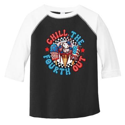 Chill The 4th Out Funny 4th Of July Retro 4th Of July Toddler Fine Jersey T-Shirt