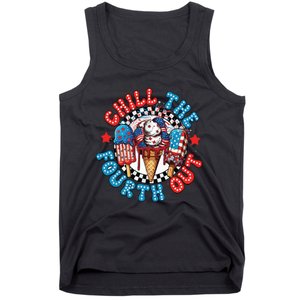 Chill The 4th Out Funny 4th Of July Retro 4th Of July Tank Top