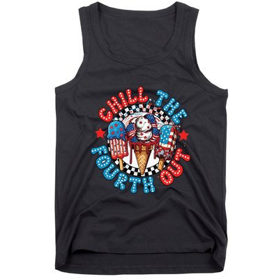 Chill The 4th Out Funny 4th Of July Retro 4th Of July Tank Top