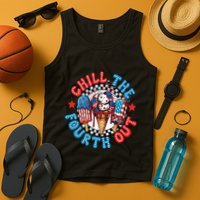 Chill The 4th Out Funny 4th Of July Retro 4th Of July Tank Top