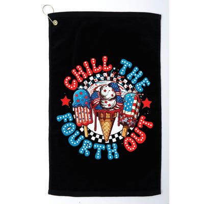 Chill The 4th Out Funny 4th Of July Retro 4th Of July Golf Towel