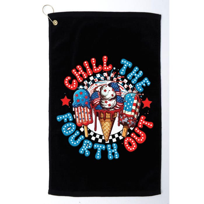 Chill The 4th Out Funny 4th Of July Retro 4th Of July Golf Towel