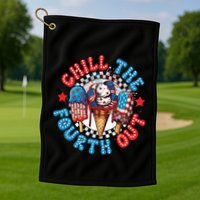 Chill The 4th Out Funny 4th Of July Retro 4th Of July Golf Towel