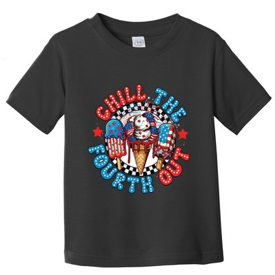 Chill The 4th Out Funny 4th Of July Retro 4th Of July Toddler T-Shirt