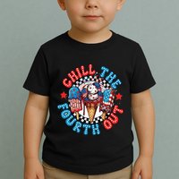 Chill The 4th Out Funny 4th Of July Retro 4th Of July Toddler T-Shirt