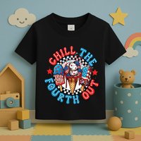 Chill The 4th Out Funny 4th Of July Retro 4th Of July Toddler T-Shirt